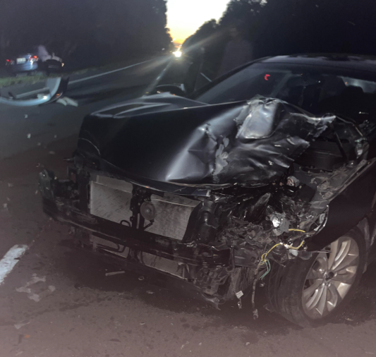 car crash victims ghost looking down on his body