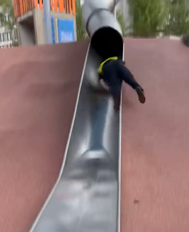 Boston Police Officer Injured Going Down Children's Slide in Viral