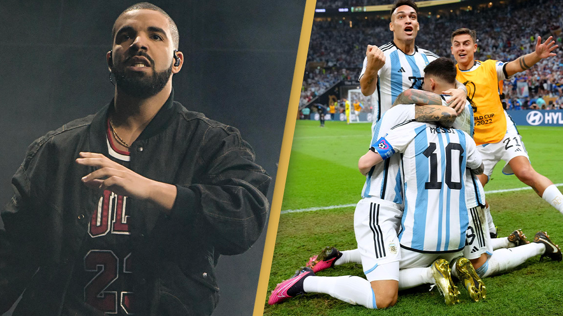 Drake bets on Argentina to win, while wearing a Napoli jersey