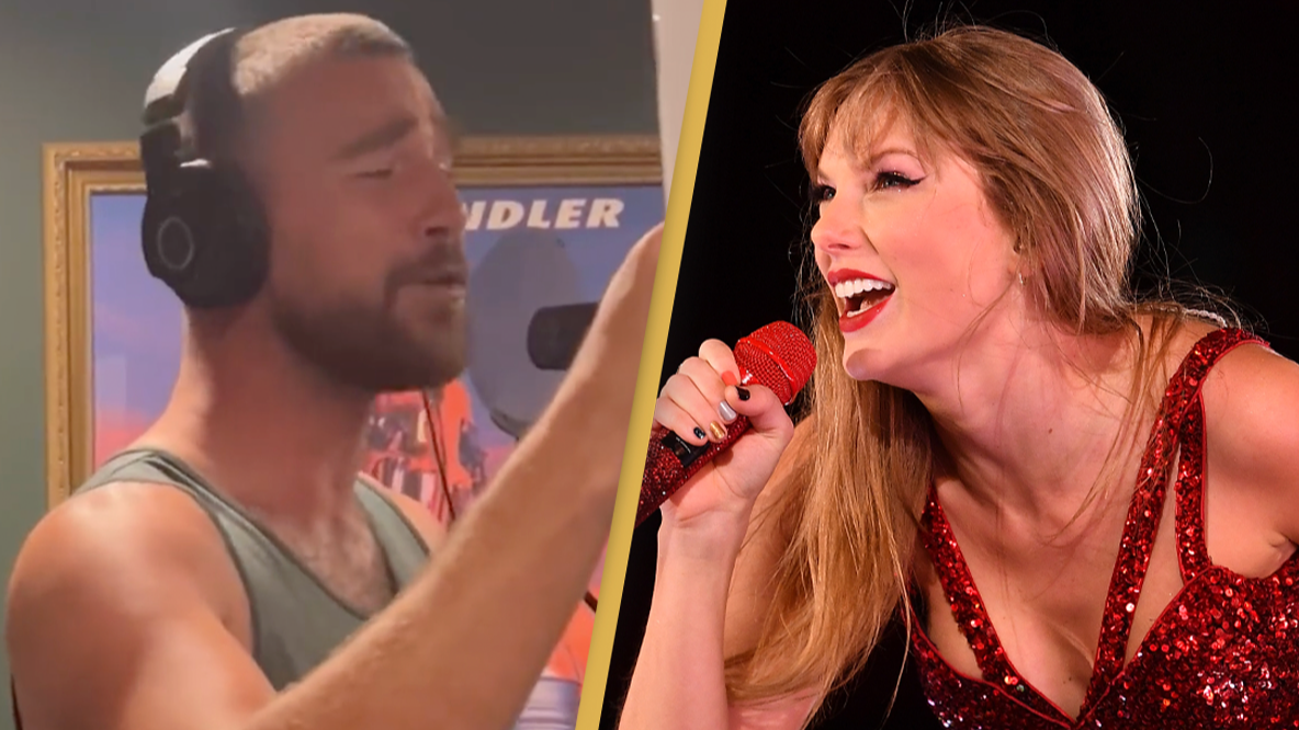 Video of Travis Kelce singing in the studio has fans saying he's 'soul mates' with Taylor Swift - News - UNILAD