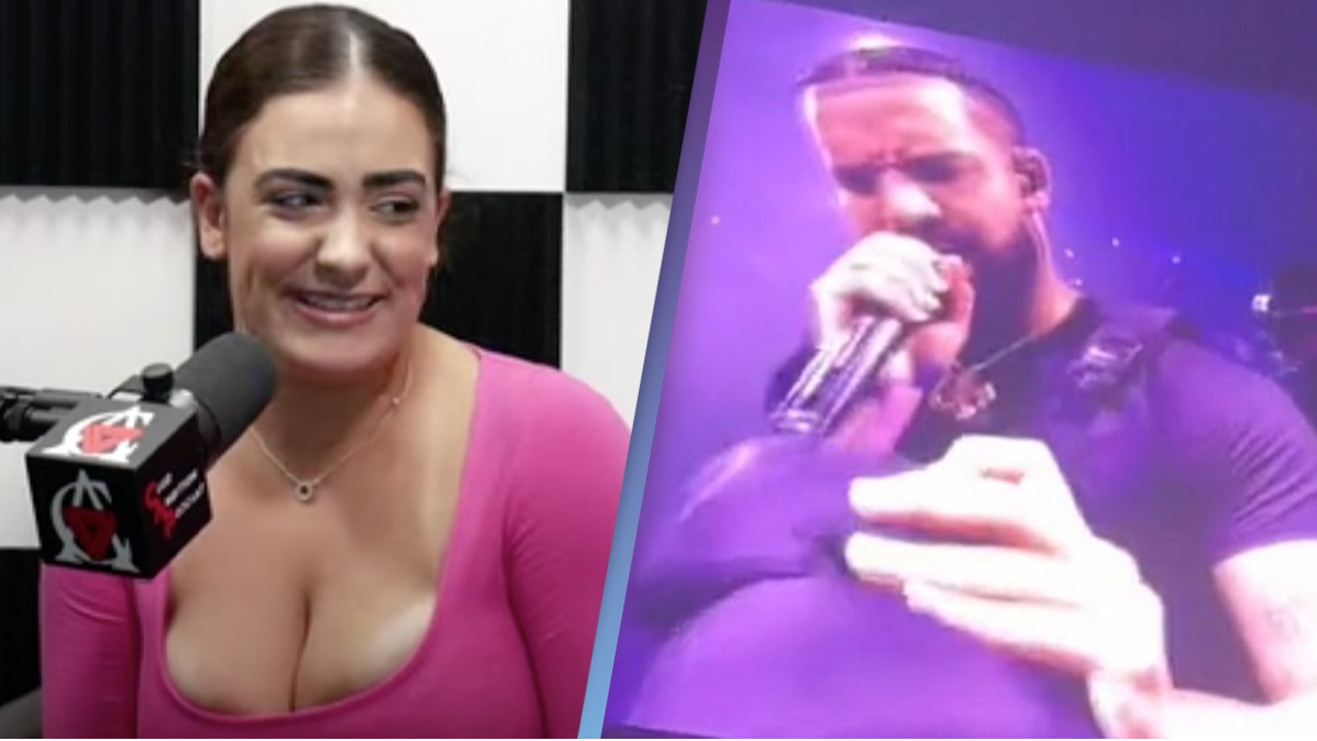 6ixBuzzTV on X: The woman who threw her 36G bra at Drake has