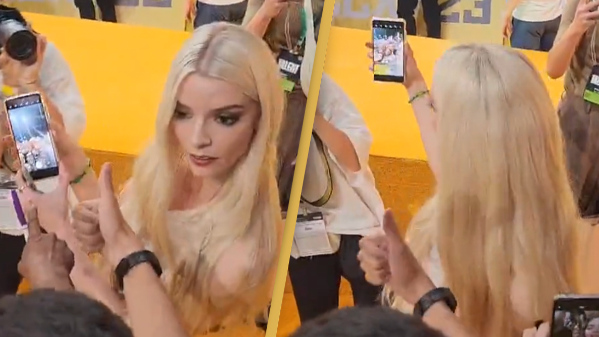 Anya Taylor-Joy's failed attempt at a selfie where she accidentally LOCKS a  fan's Android phone goes viral: 'That man is crying his way to the Apple  Store