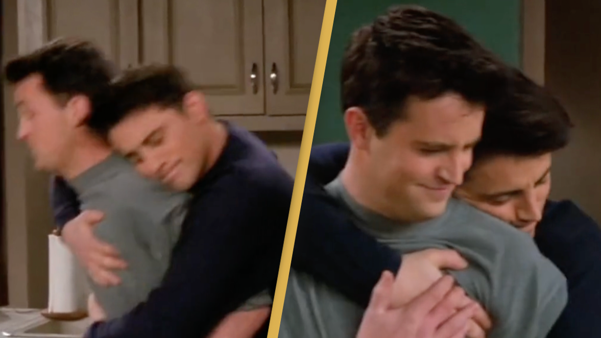 Joey Tribbiani Hugs Chandler Bing From Behind (Friends)