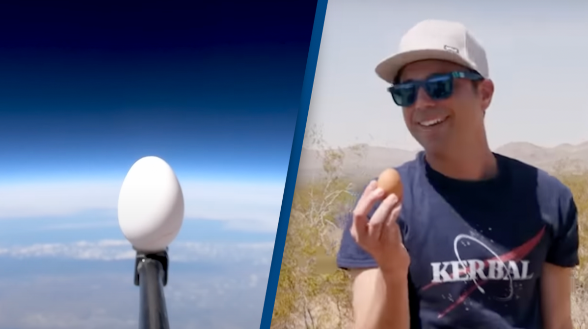 Man drops egg from space and it miraculously doesn't crack