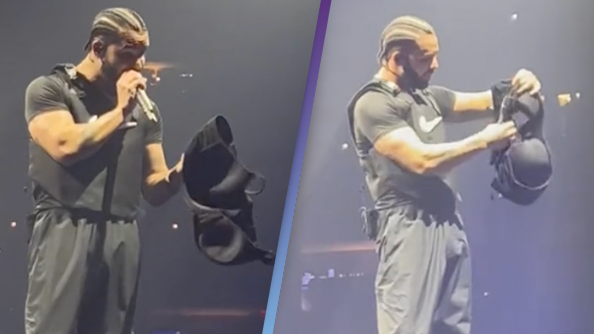 Drake had the biggest bra in the world on stage last night 😂😭 (Swipe) 🎥:  Dm for credit