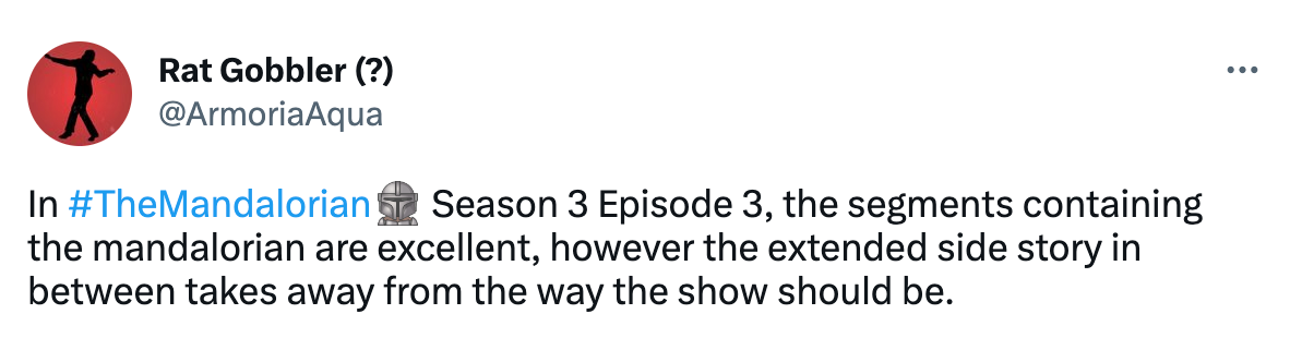 The audience ratings on IMDb for #TheMandalorian season 3, episode