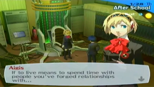 Social Link Dialog with Aigis in Persona 3