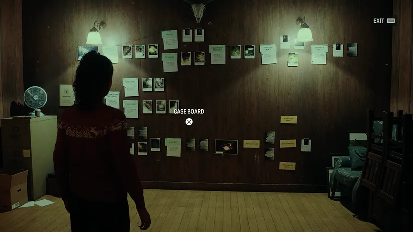 Saga Anderson looks over clues in the Mind Place