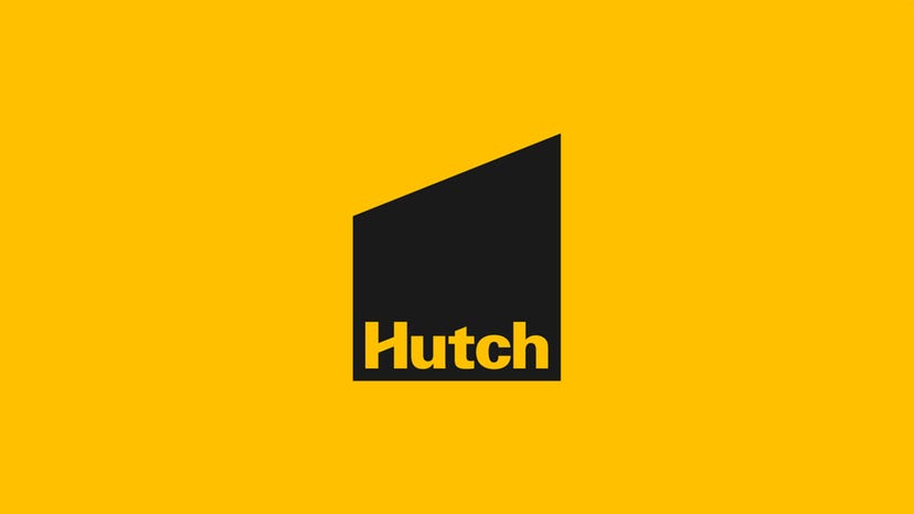 The Hutch logo on a bold yellow background