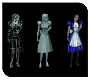 The wireframe, model, and skin for the Alice character.