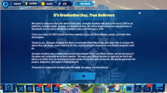 Marvel Avengers Academy Shutting Down At The End Of 18 Marvel Avengers Academy Shutting Down At The End Of 18