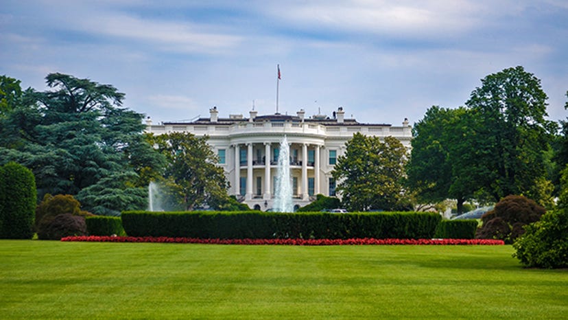 A photograph of the White House
