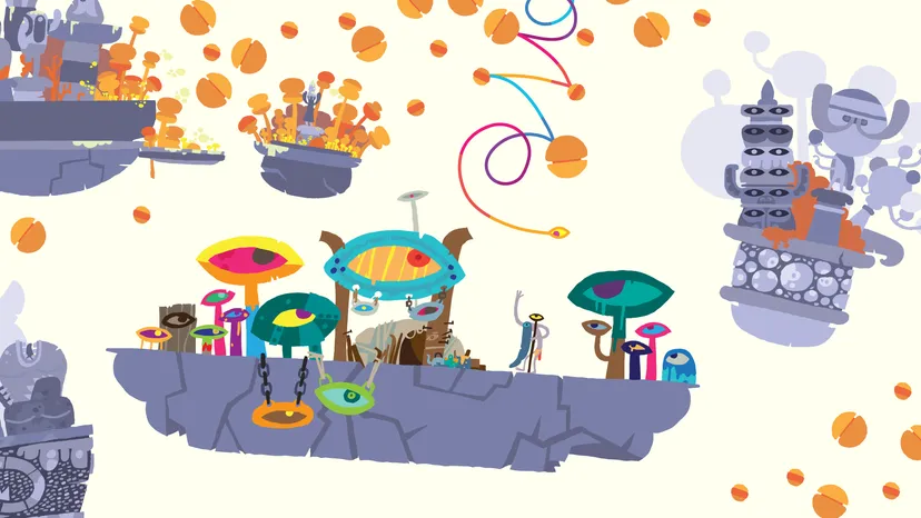 A world filled with peeping eyes and popping acorns in Hohokum