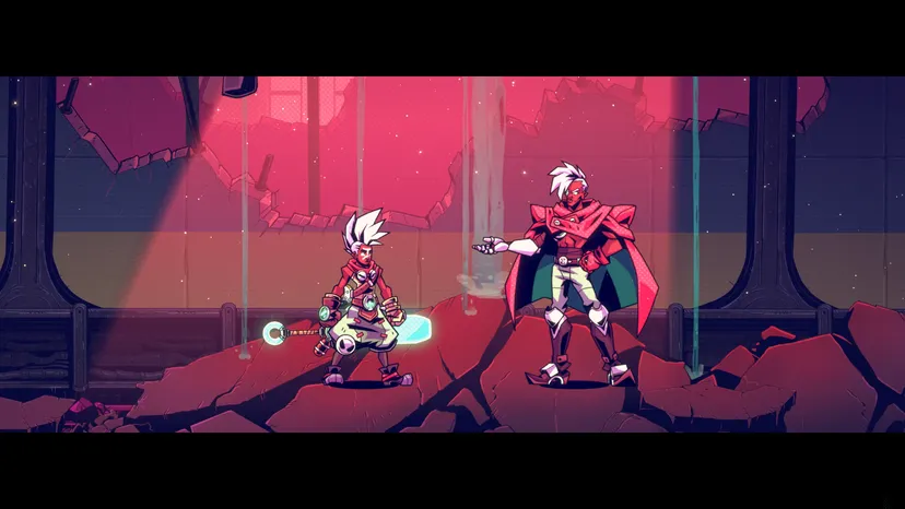 A screenshot from League of Legends: Convergence. Ekko talks with future Ekko.