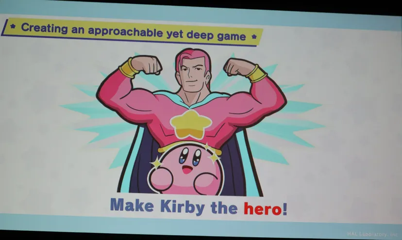 The guiding philosophy behind both games in HAL Laboratory's GDC 2023 presentation: make Kirby the hero!
