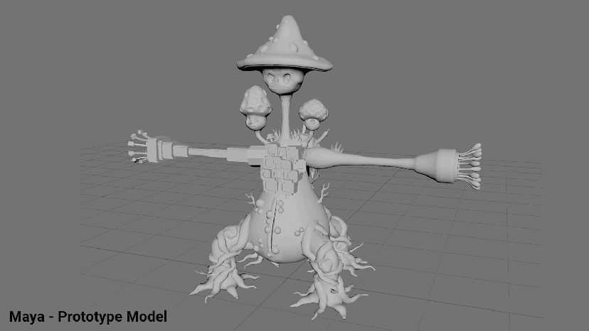 A .gif of the modeling to texturing process.