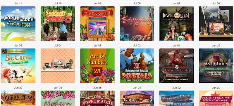 A selection of iWin's casual PC Games.