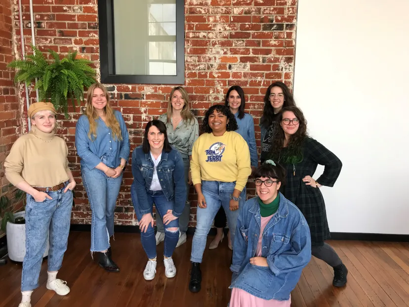 Game developers from Runaway dressing up in a mix of Denim looks.