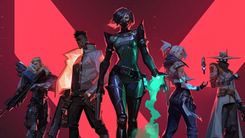 Character art from Riot Games and Tencent's Valorant.