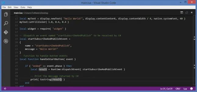 Visual Studio Code Lua