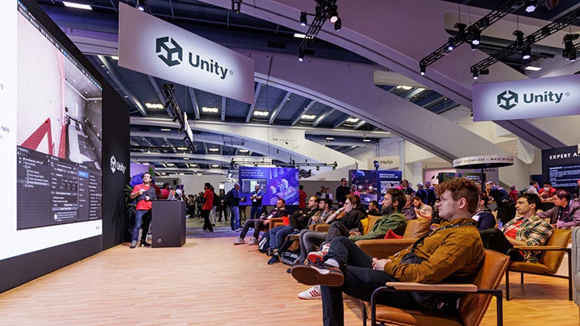 A photograph of Unity's Booth at GDC.