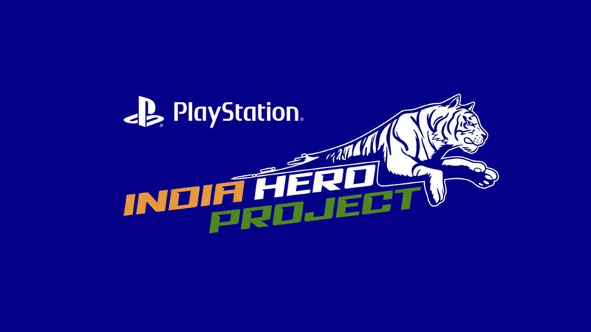 The India Hero Project logo on a blue background
