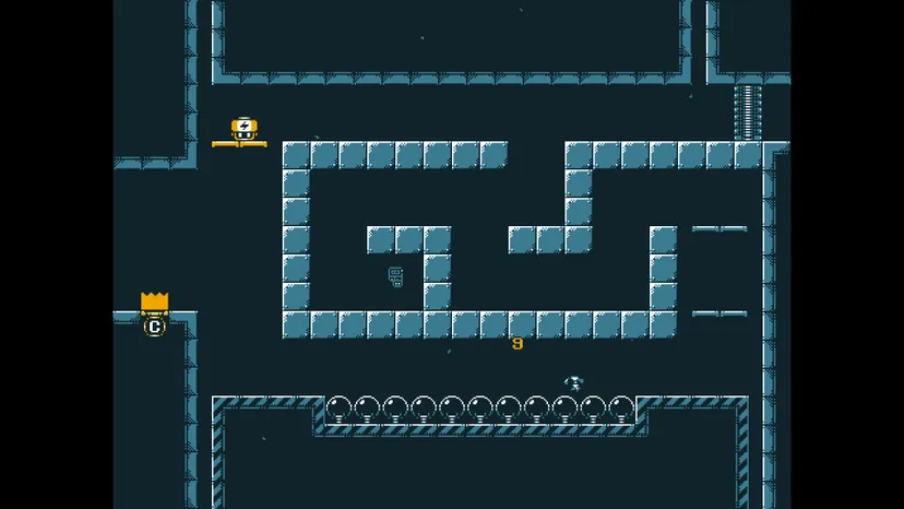 An Elehead screenshot showing a 2D, block-based platforming puzzle.