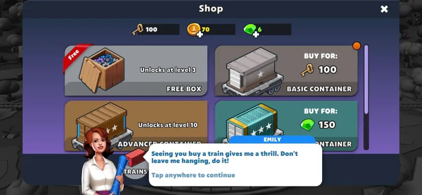 An in-game menu where a woman says