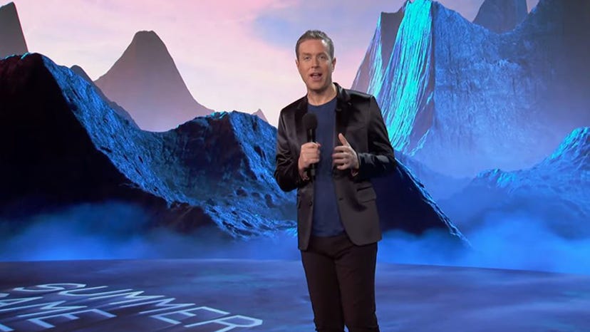 Geoff Keighley during the Summer Game Fest 2022 broadcast
