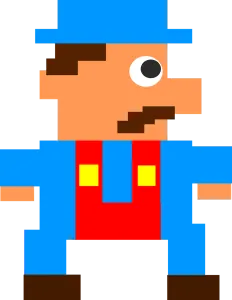 blue video game character