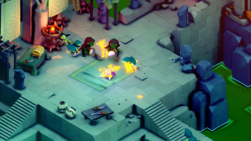 Tunic combat in a castle room