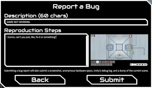The Report a Bug form