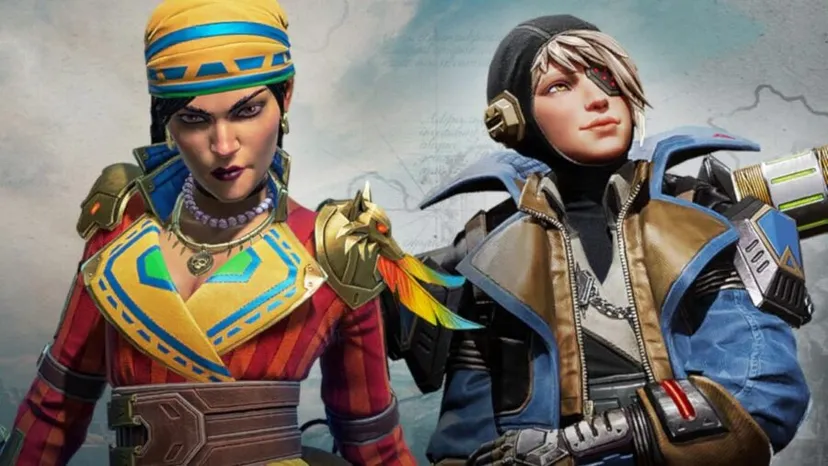 Loba and Wattson from Apex Legends in pirate skins