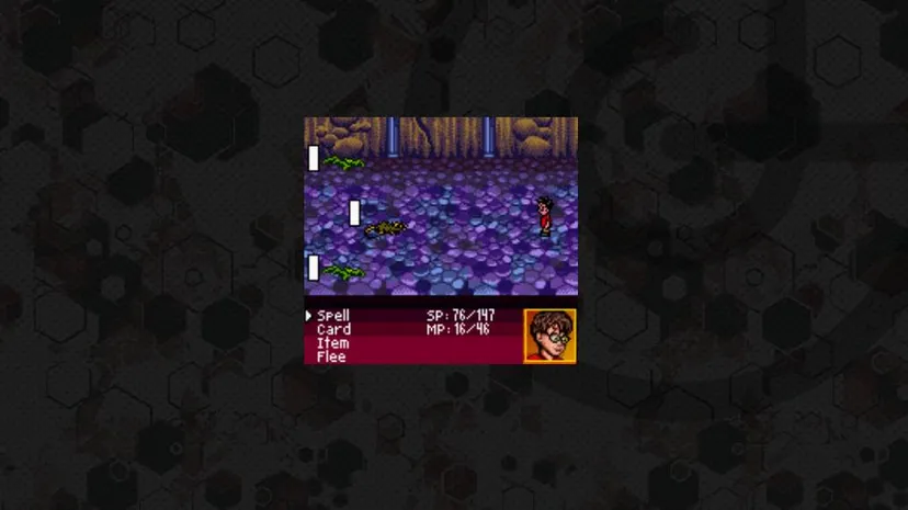 ภาพหน้าจอของการต่อสู้แบบผลัดกันเล่นจาก Harry Potter and the Sorcer's Stone เวอร์ชั่น Game Boy Color