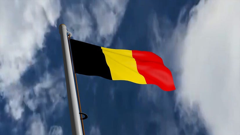 A photograph of the Belgian flag