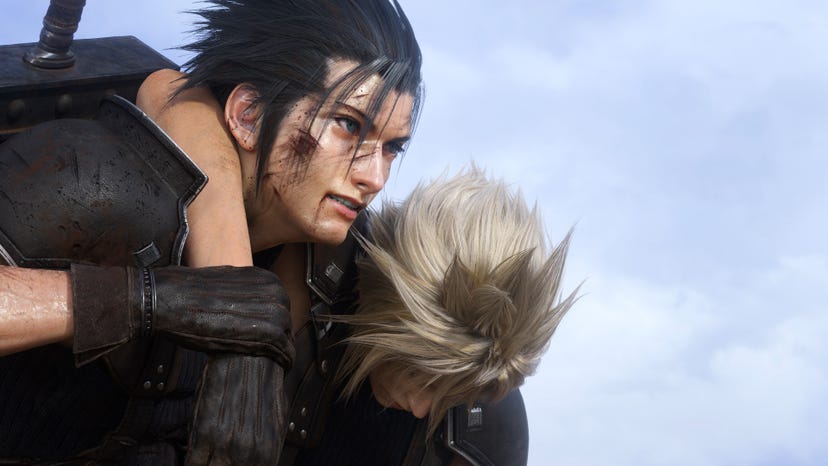 Zack Fair and Cloud Strife in Square Enix's Final Fantasy VII Remake.