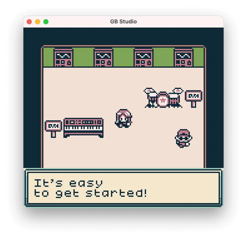 a GB studio screenshot saying