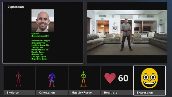 How Kinect sees you: a pulsing sack of meat and emotions.