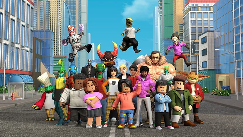 A screenshot of Roblox characters wearing layered clothing.