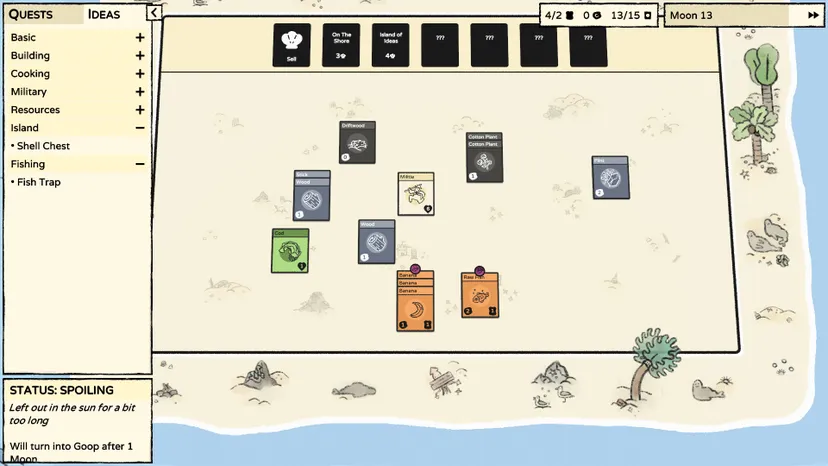 Cartes disposées sur un décor de plage