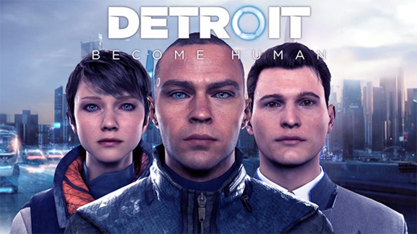 The three main characters of Detroit: Become Human look directly at the viewer.