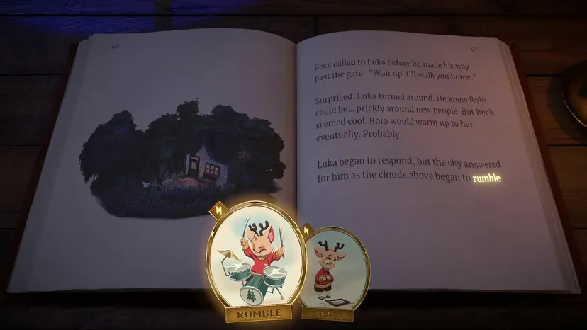 A screenshot showing Beacon Pines' choice mechanic in action.