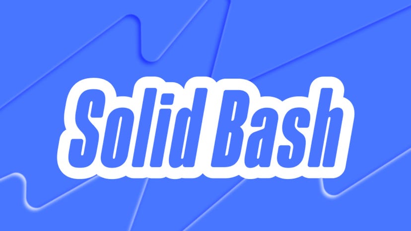 The Solid Bash logo on a neon blue background