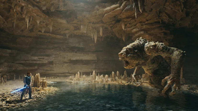 Cal Kestis deals with down a Rancor.