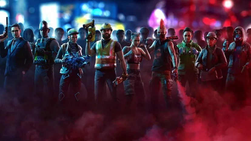 Promo art for Ubisoft's Watch Dogs: Legion, showing the game's roster of playable NPCs.