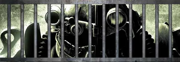 Fallout charcter behind bars