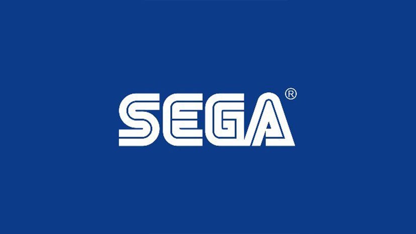 The Sega logo on a blue background