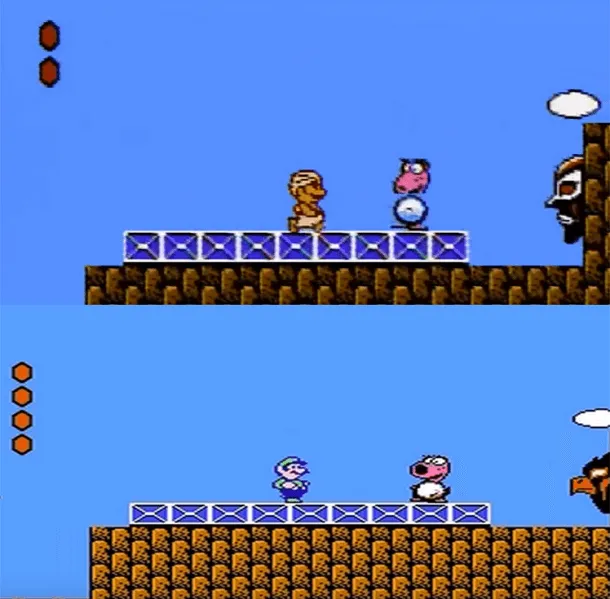Yume Kojo: Doki Doki Panic (top) vs Super Mario Bros. 2 (bottom)