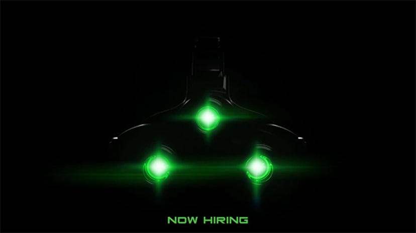 A teaser image for the remake of Splinter Cell, with the words "now hiring" att the bottom.