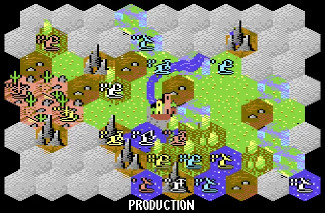 Space Moguls map screen during the production stage